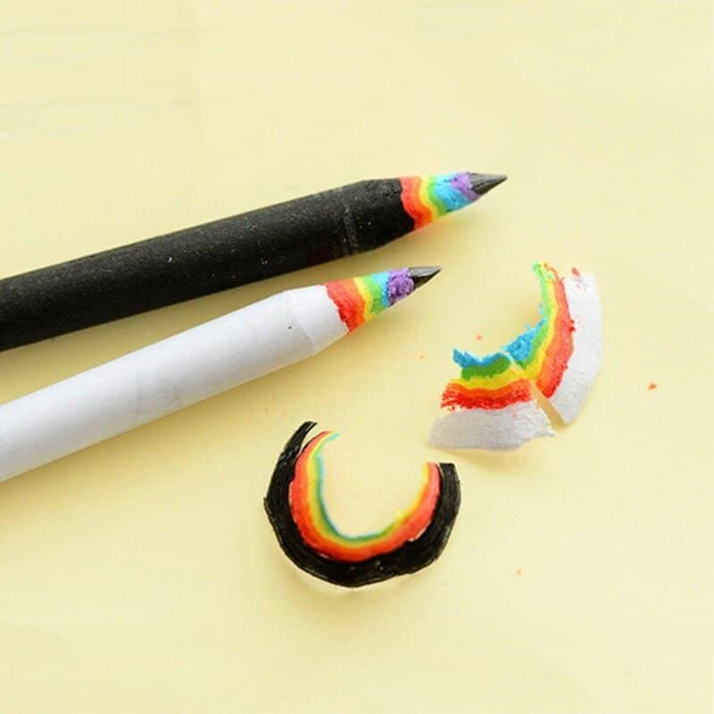 2 pièces de stylo en papier couleur arc-en-ciel