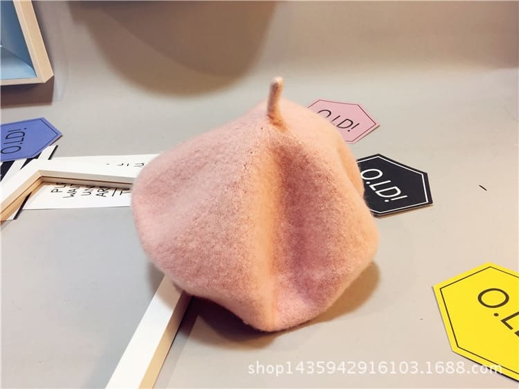 Béret en laine pure couleur unie pour enfant – Image 6