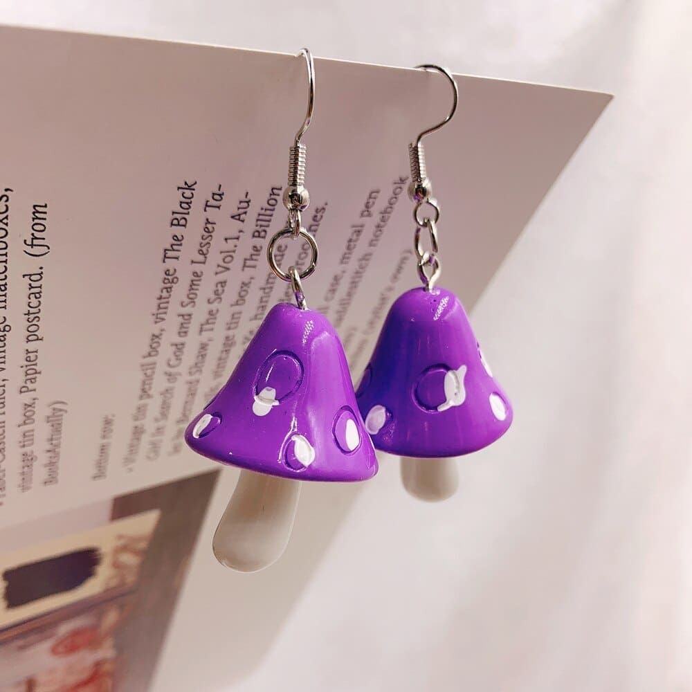 Boucle d’oreilles pendante en forme de champignon – Image 4