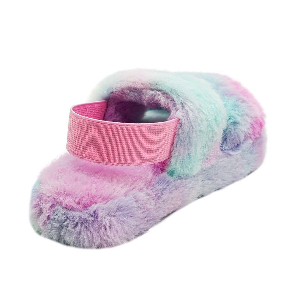 Chausson d’hiver en peluche couleur arc-en-ciel – Image 6